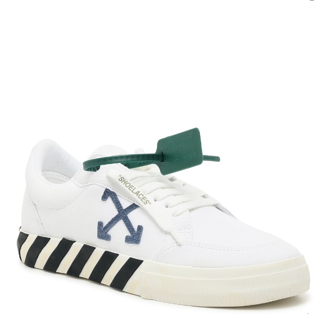 OFF-WHITE LOW VULCANIZED SNEAKERS MEN'S WHITE BLUE